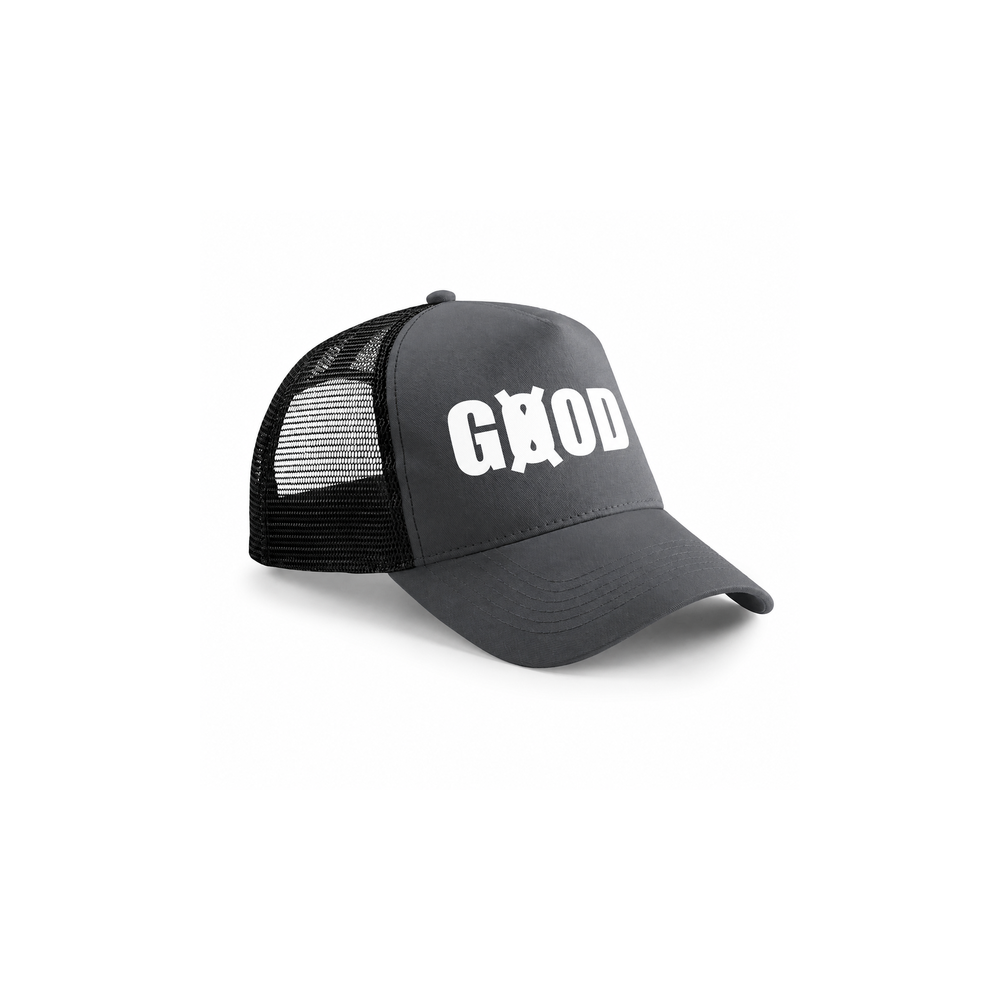 Casquette Trucker Gris/Noir — Logo Blanc | Snapback GØOD