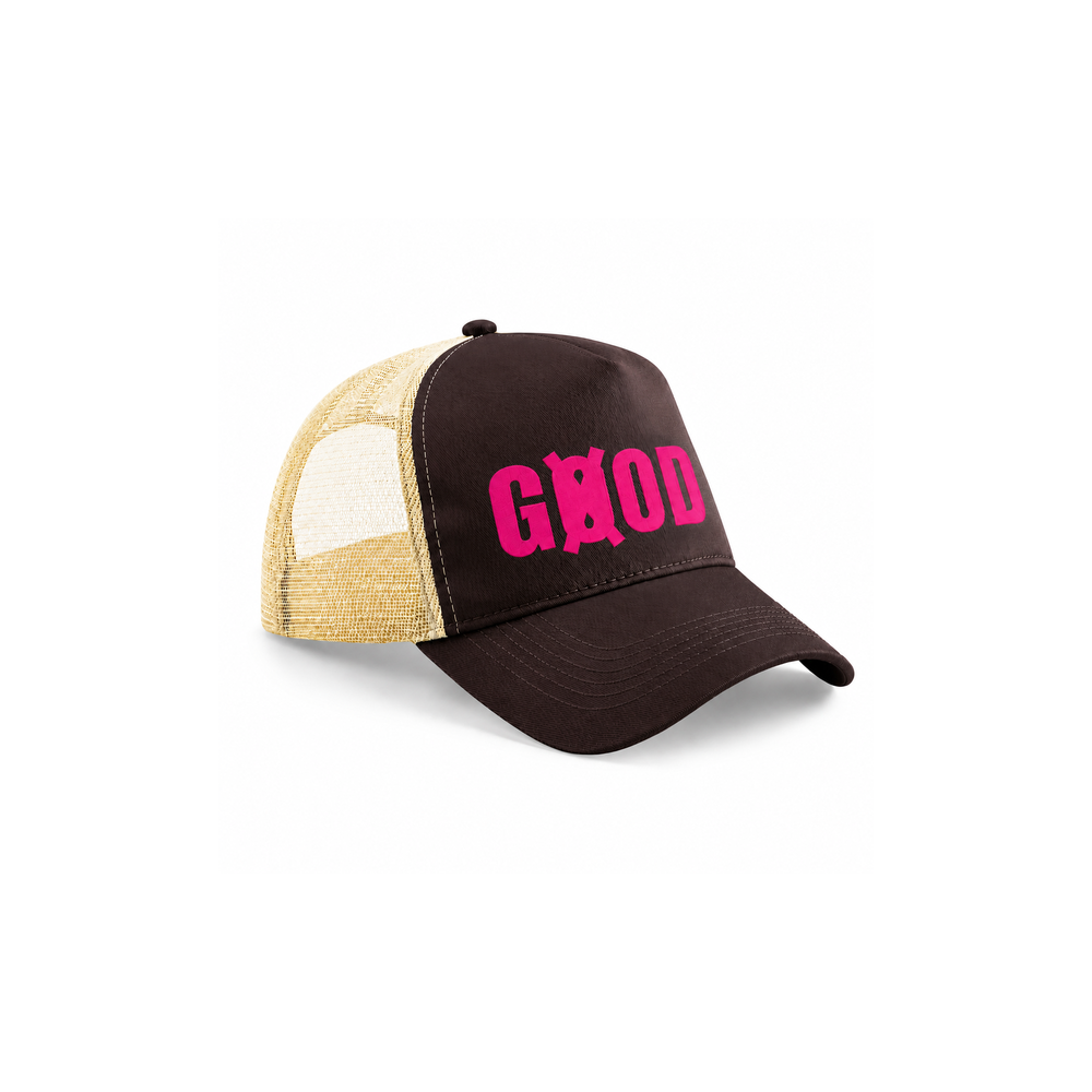 Casquette Trucker Marron/Beige — Logo Rose | Snapback GØOD