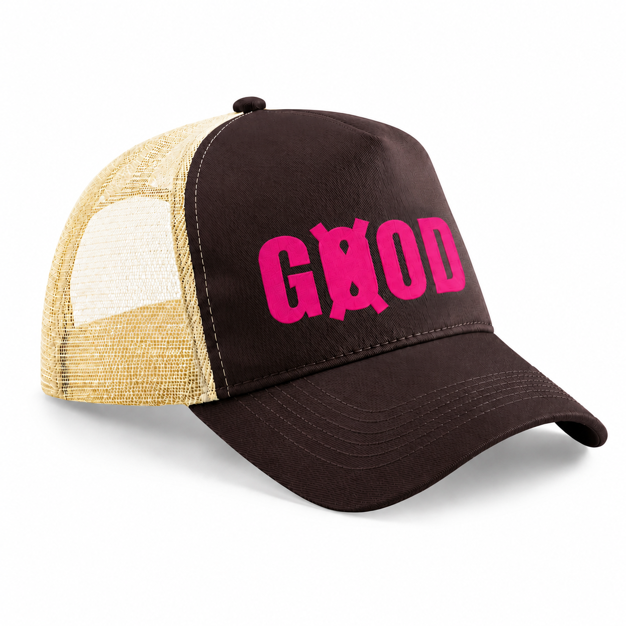 Casquette snapback trucker marron / beige
