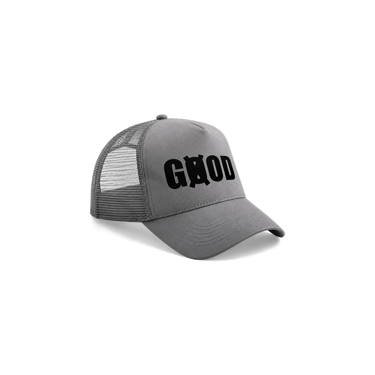 Casquette Trucker Full Gris — Logo Noir | Snapback GØOD