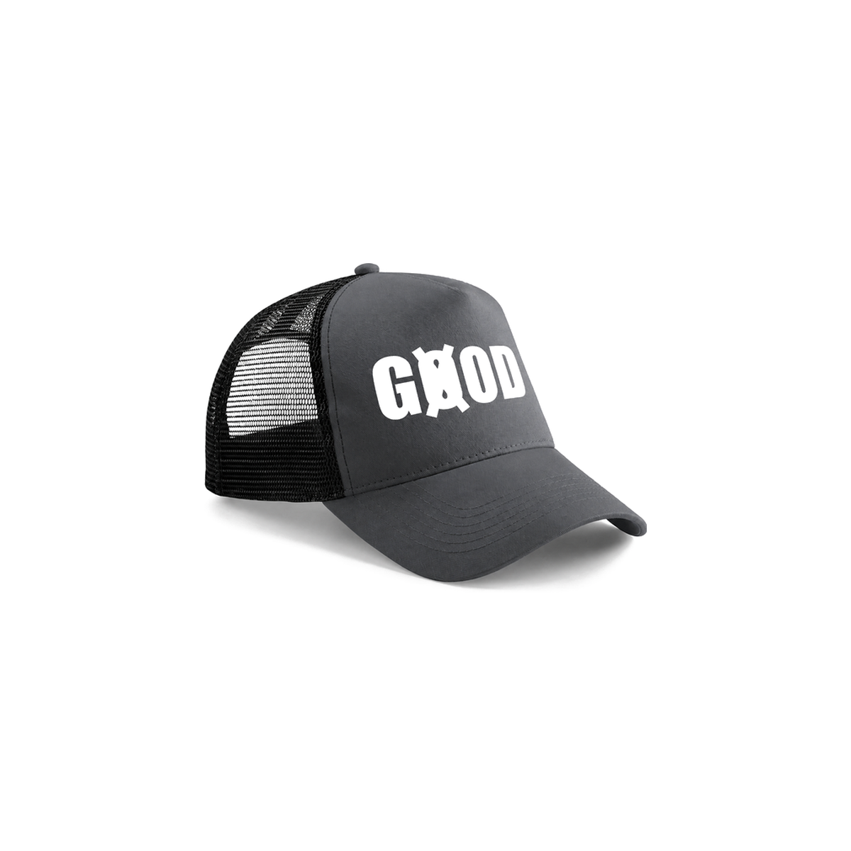 Casquette Trucker Gris/Noir — Logo Blanc | Snapback GØOD
