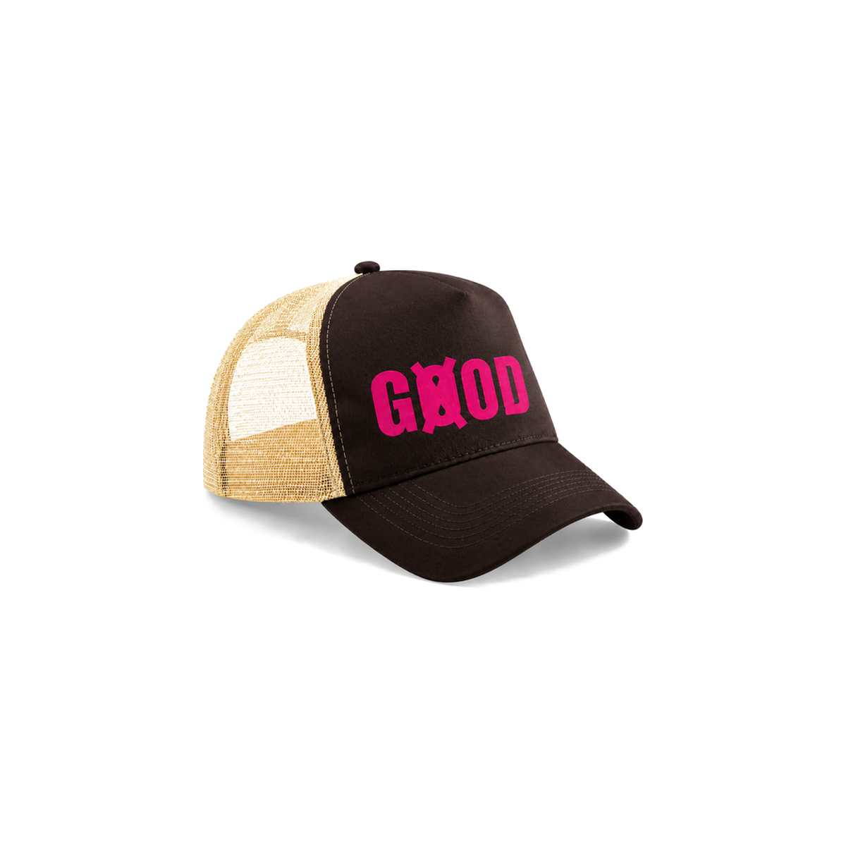 Casquette Trucker Marron/Beige — Logo Rose | Snapback GØOD