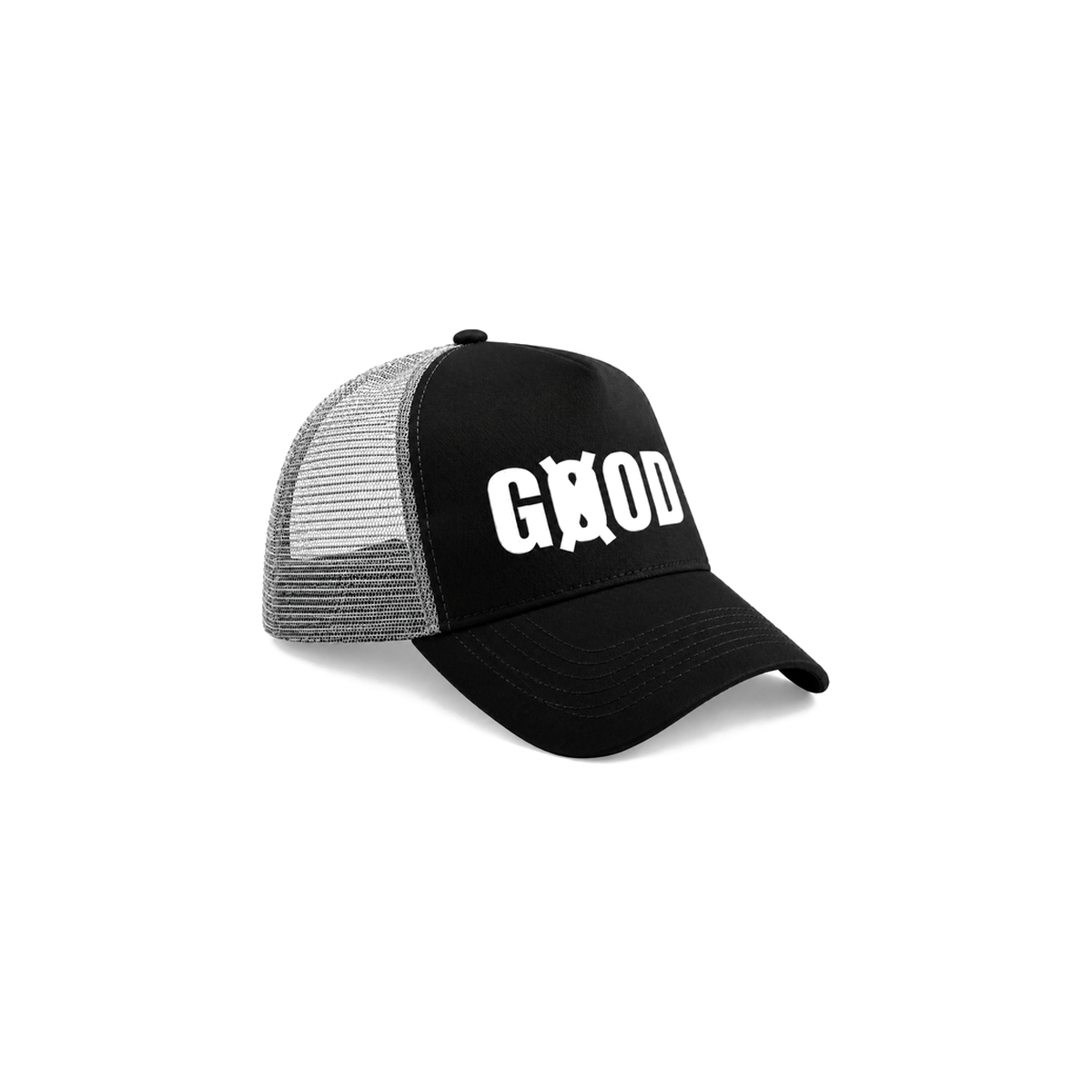 Casquette Trucker Noir/Gris — Logo Blanc | Snapback GØOD