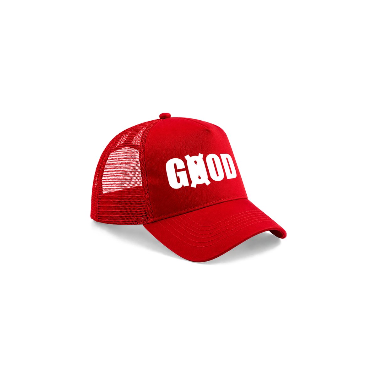 Casquette Trucker Rouge — Logo Blanc | Snapback GØOD