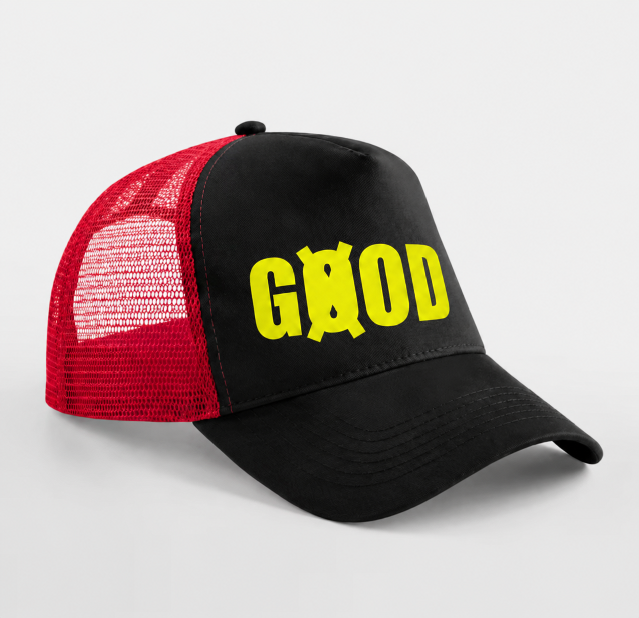 Casquette snapback trucker noir / rouge