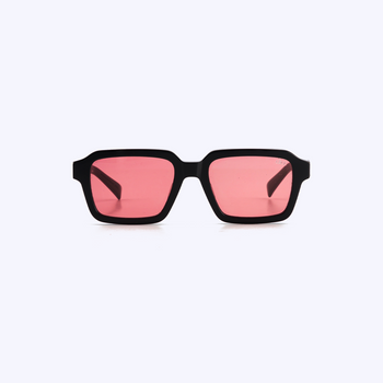 Trust Black Cherry — Lunettes Noires Verres Cerise