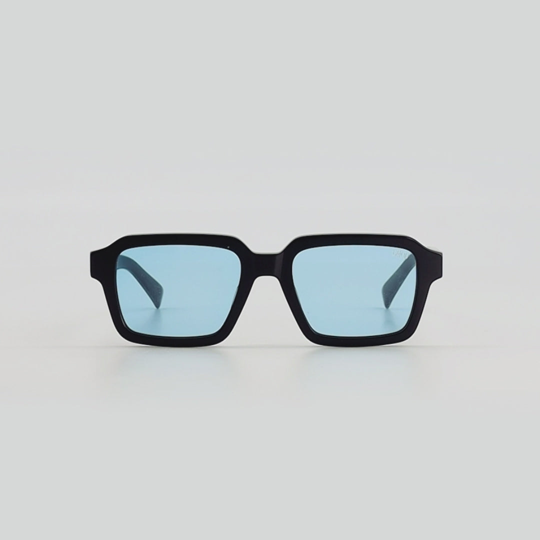 Trust Black Blue — Lunettes Noires Verres Bleus